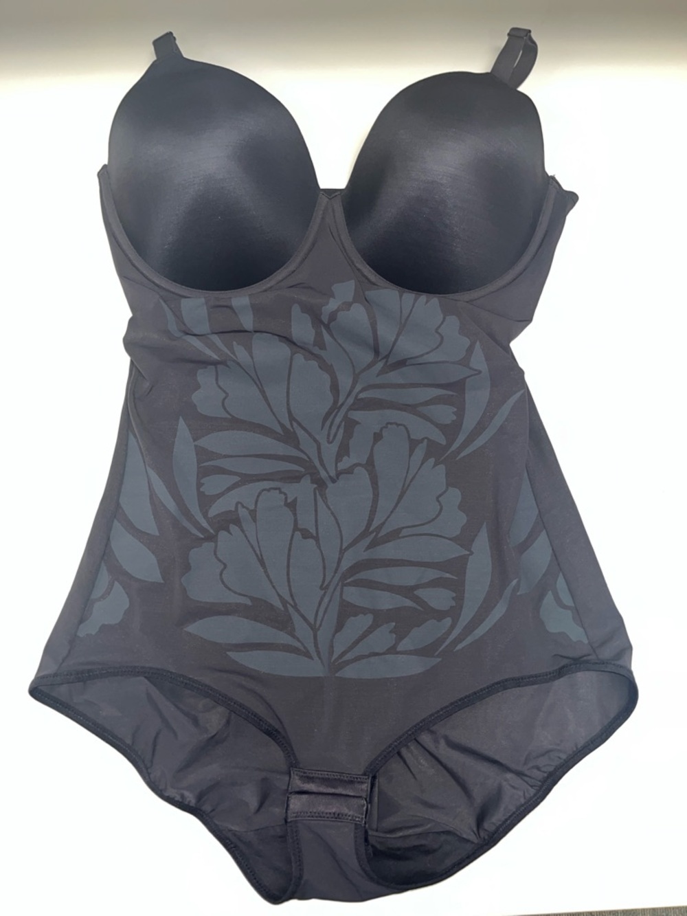 Maidenform Black Floral Shaping Bodysuit Size XL